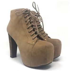 Jeffrey Campbell Lita Beige Suede Boots